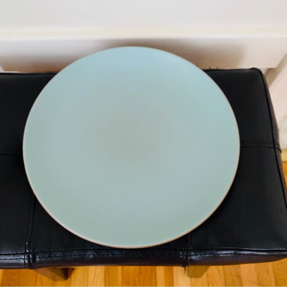 $52 New Heath Ceramics Aqua Chocolate Brown Coupe Dinner Plate 11'' Diameter